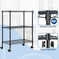 thumbnail image 2 of NiamVelo 3-Tier Wire Shelving Unit, NSF Metal Storage Shelves Adjustable Wire Shelf with Wheels for Kitchen Office Pantry Bathroom Garage, Black, 2 of 8