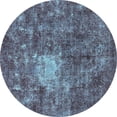 thumbnail image 1 of Ahgly Company Indoor Round Oriental Light Blue Traditional Area Rugs, 3' Round, 1 of 4