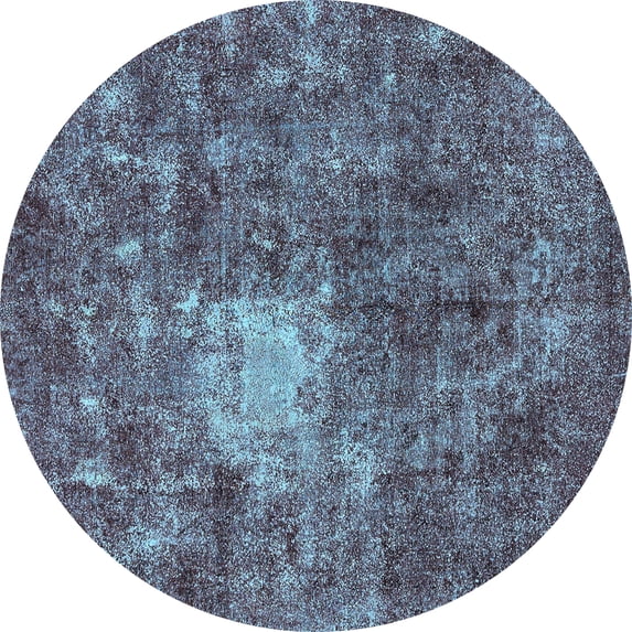 Ahgly Company Indoor Round Oriental Light Blue Traditional Area Rugs, 3' Round