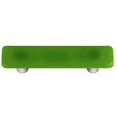 thumbnail image 1 of Hot Knobs HK1020-PA Light Green Rectangle Glass Cabinet Pull - Aluminum Post, 1 of 1