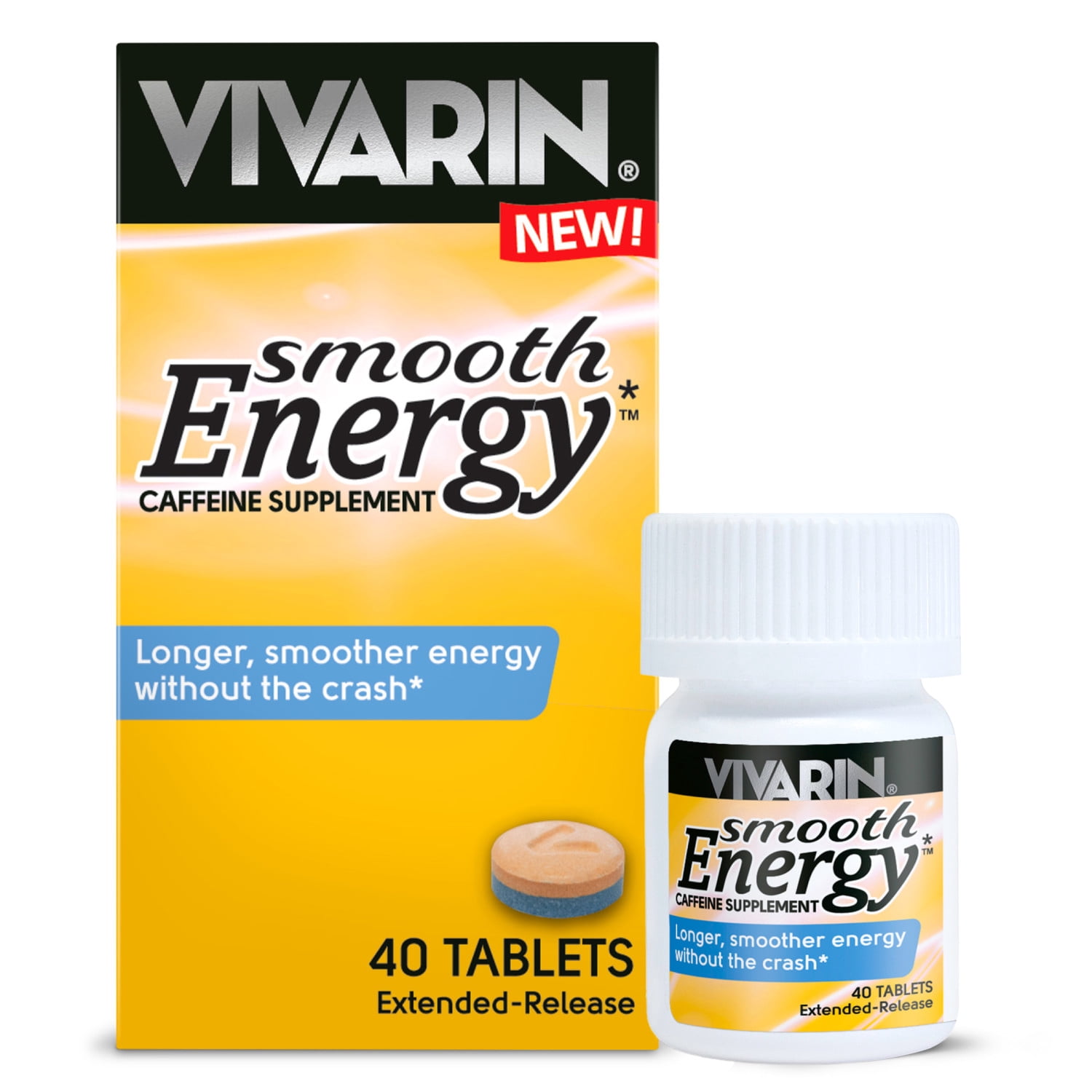 (3 pack) Vivarin Smooth Energy Extended Release Caffeine Tablets, 200mg, 40 Count