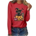 thumbnail image 6 of Miqool Long Sleeve Fall T-Shirt for Women Halloween Thanksgiving Tops Casual Loose Pumpkin Turkey Graphic Tees, 6 of 7