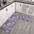 thumbnail image 2 of Purple Ethnic Geometric Patchwork Pattern Kitchen Rugs Sets Of 2,Anti Fatigue Kitchen Mat Rugs Non Slip Washable,Decorative Kitchen Floor Mats for Kitchen,Sink,Laundry,17"x30"+17"x47", 2 of 7