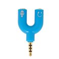 thumbnail image 2 of Bearachild Divisor de audio de 3,5 mm Conveniente conector estéreo Convertidor de sonido externo Teléfono Auriculares Altavoces Accesorios para Cables de audio/vídeo azul, 2 of 6