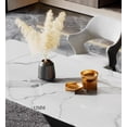 thumbnail image 6 of FHKJ HOME 63"-95" Modern Expandable Rectangle Dining Table for 6-12, White Sintered Stone, 6 of 7