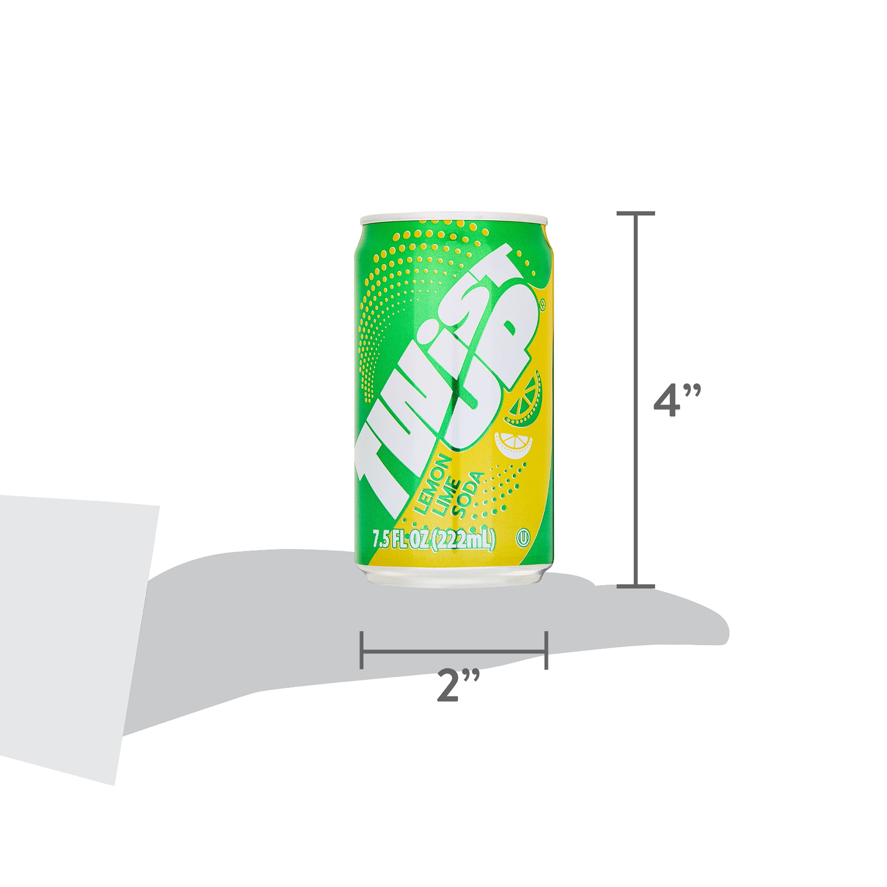 (4 pack) Great Value Twist up Lemon Line Soda, 7.5 fl oz, 6 Pack Cans