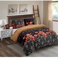 thumbnail image 1 of UHIQUE HOME 3 PIECE BORREGO Clearance Super Soft Luxury Blanket / Comforter Beautiful Design UHM-61 BLACK, 1 of 1