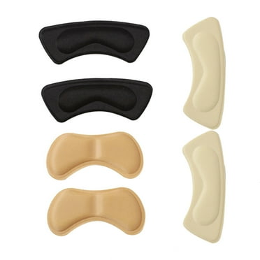 3 Pairs Adhesive High Heels Back Pad Heel Cushion Pad (Black, Beige, Khaki)