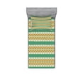 thumbnail image 2 of Colorful Bedding Set with Sheet & Covers, Colorful Local Motif Pattern Print, Printed Bedroom Decor 2 Shams, 4 Sizes, Pistachio Green Orange, by Ambesonne, 2 of 3
