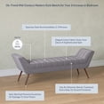 thumbnail image 4 of BELLEZE 63 Inch Button Tufted Linen Upholstered Ottoman Bench with Armrests Modern Design Accent Furniture for Entryway Living Room and Bedroom - Moreno (Grey), 4 of 7