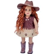 - Cowgirl - 4 Piece 18 inch Doll Outfit - Cowgirl Hat, Skirt, Top and Cowgirl Boots - (Doll Not Included)