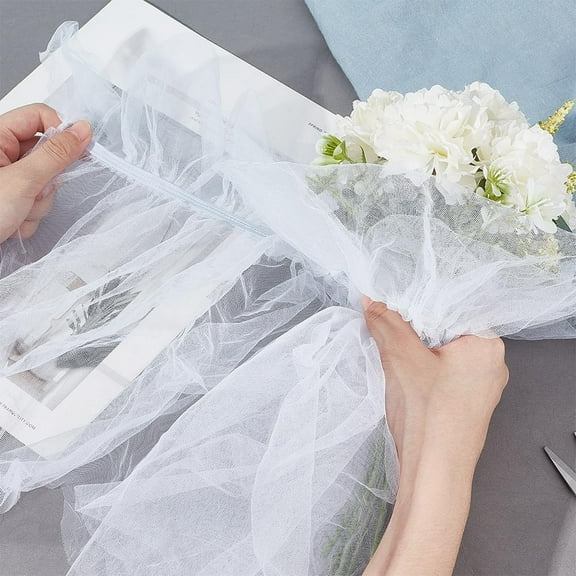 2pcs White Flower Wrapping Mesh Paper 14x32inch Korean Style Flexible Floral Supplies Translucent Flower Bouquet Wrapping Paper