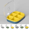 thumbnail image 4 of Travel Pill Organizer - Airtight Medicine Case for Traveling Portable Pharmacy Box, Vitamin Container 4 or 6 Compartment Supplement Medication Holder Large Capacity Daily,Grey-2pcs(4), 4 of 5