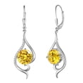 thumbnail image 1 of Juwaliy Aretes Colgantes para Mujer Citrino Piedra de Nacimiento de Noviembre Plata de Ley Aretes con Cierre de Palanca Amarillo CZ Joyería de Cola Regalo de Navidad San Valentín Cumpleaños Día de la, 1 of 11