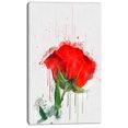 thumbnail image 2 of Red Rose Hand drawn Painting - Floral Canvas Art Print, 2 of 3