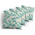 thumbnail image 5 of Ambesonne Vintage Throw Pillow Cover 4 Pack, Flora Pattern with Rose, 24", Turquoise Beige Green, 5 of 7
