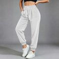 thumbnail image 6 of XuJwPNcy Women Jogger Pants Lightweight Drawstring High Waist Cinch Bottoms Trousers Workout Running Pants with Pockets(White,X-Large), 6 of 7