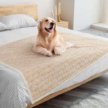 Waterproof Bed Blanket for Dogs: 50"x 60" Pet Blanket Liquid Pee Proof for Bed Couch Sofa, Soft Warm Sherpa Fleece Washable Reversible Blanket, Furniture Protector Cover for Large Dog Cat