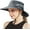 Grey(ponytail Hole), variant on Sun Hats for Women Men 3” Wide Brim UPF 50+ Fishing Beach Bucket Hats