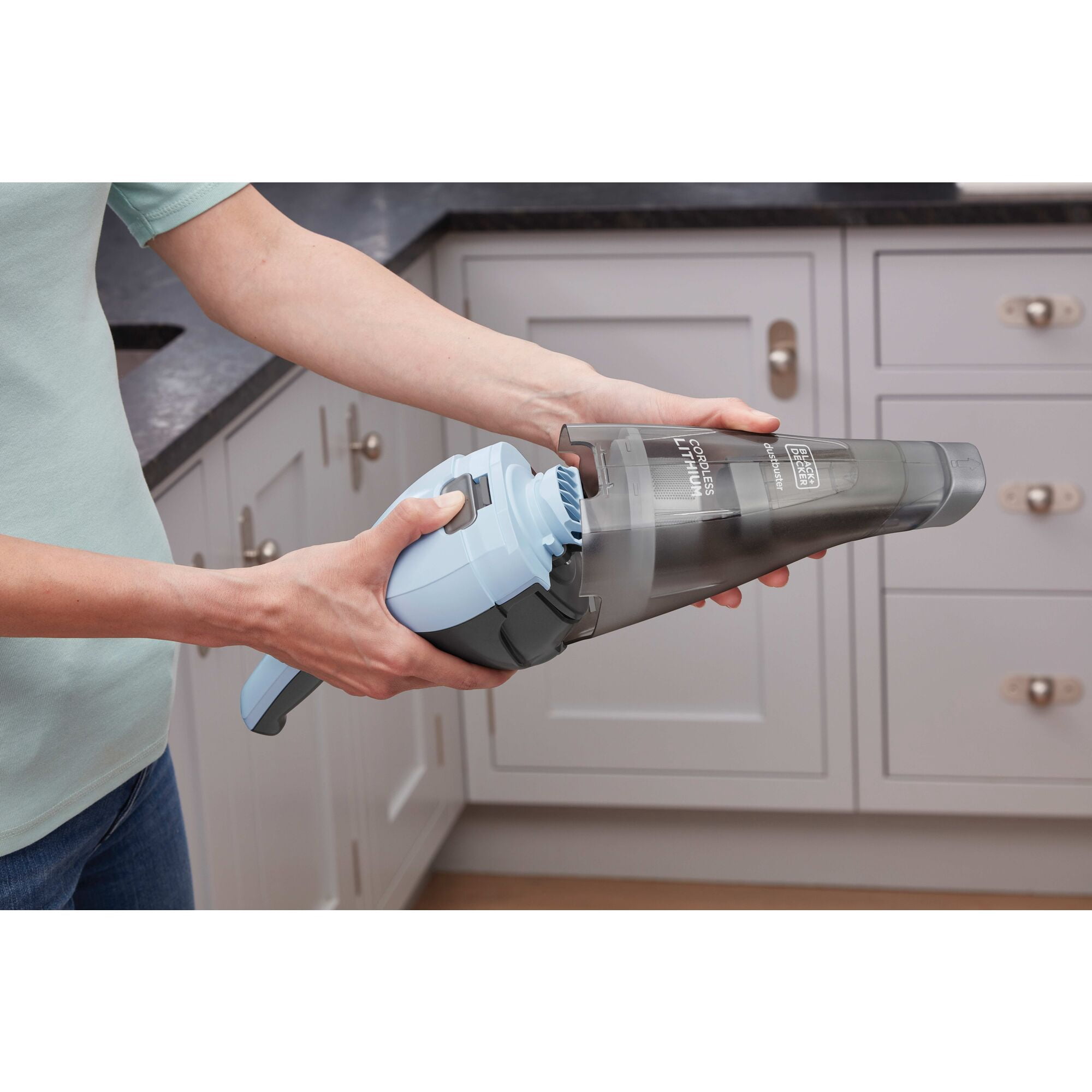 BLACK+DECKER dustbuster® 7.2V 1.5Ah Cordless Hand Vacuum, for Quick Cleanups, Model #HNVC215B12, Icy Blue