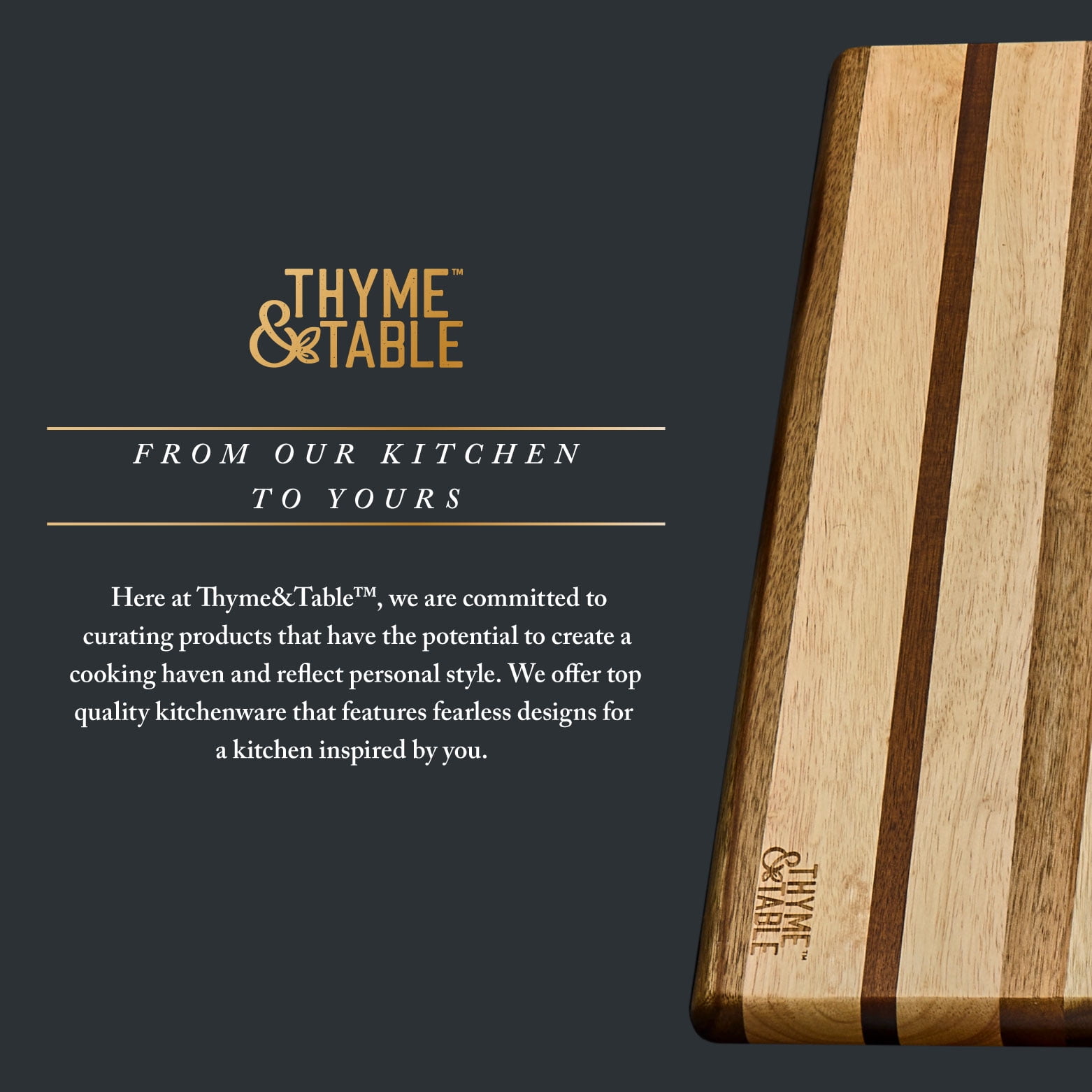 Thyme & Table 18x12 Multi-Wood Butcher Block with Non-Slip Silicone Feet