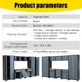 thumbnail image 3 of HPDMC 9-Piece Workshop Tool Chest Storage Cabinet Set - 24 Gauge Steel - 130 in. W x 18 in. D x 76 in. H Assembled - Garage Mounted Storage Systems with Wooden Work Top - Gray, 3 of 10