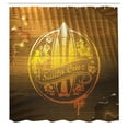 thumbnail image 3 of Ambesonne Summer Shower Curtain, Flowers Riding Waves, 69"Wx75"L, Brown Yellow Orange, 3 of 5