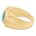 thumbnail image 3 of AFFY 8x10 mm Simulated Birthstone Men's Ring Aquamarine In 14K Yellow Gold Plated 925 Sterling Silver. Ring Size 9.5, 3 of 6