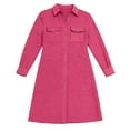 thumbnail image 6 of Arnsht Women's New Button Down Shirt Dresses Tops Solid Color Linen Long Sleeve Loose Casual Long Blouse with Pocket Pink M, 6 of 8