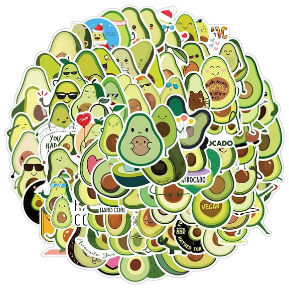 Yammee Avocado Sticker Waterproof Cartoon Fruit Stickers Decals for Laptop Suitcase