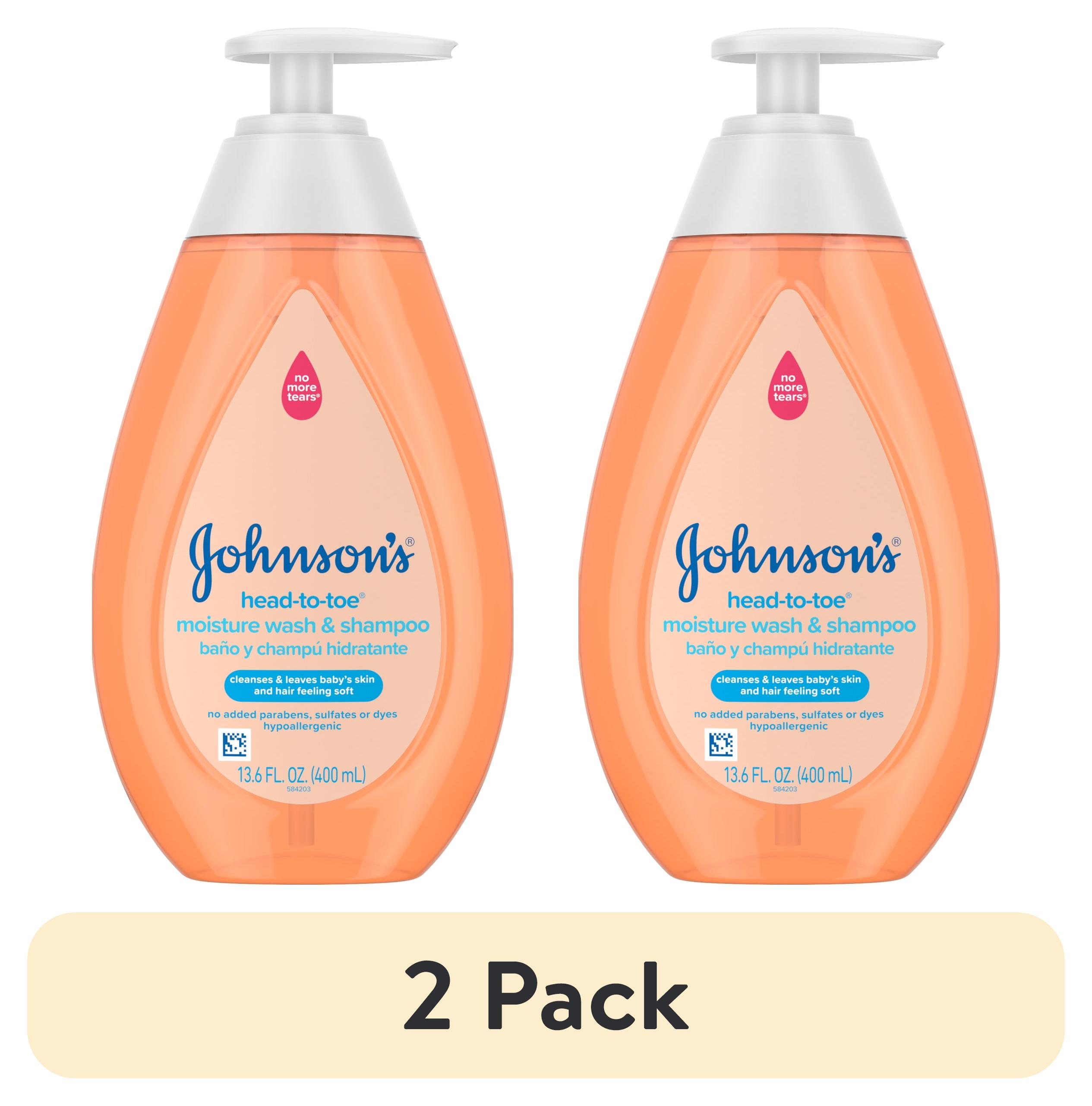 (2 pack) Johnson's Head-to-Toe Gentle Baby Moisture Wash & Shampoo, 13.6 fl. oz