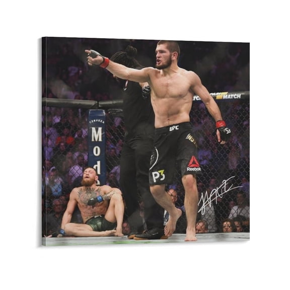 Khabib Nurmagomedov Poster Boxer Art Posters Wall Art Canvas Print Home Decoration Canvas Poster Wall Art Picture Prints Hanging Photo Gift Decor Home Posters Artworks 20x20inch(50x50cm)