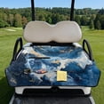 thumbnail image 2 of COEQINE Golf Cart Seat Cover Towel Blanket Foldable Design for Easy Transport, Suitable for Most Two-Seater Carts, Quilted with 4 Front Pockets, 51.2x30.3 Inch, Blue Marble Wave, 2 of 8