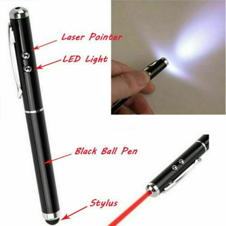 4 in 1 Laser Pointer LED Flashlight Touch Screen Stylus Ballpoint Office  Pen *