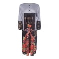thumbnail image 3 of Robe Longue à Manches Longues Imprimée Mode pour Femmes avec Poches (Gris, m), 3 of 4