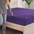 thumbnail image 5 of DNG Creations Solid Purple Colour 6 Piece Zipper Sheet Set - Include (1 Fitted Sheet Base, 2 Sheet has Zipper, 1 Flat Sheet And 2 Pillowcase) 800 Threads Count ( Queen - Size ), 5 of 7