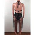 thumbnail image 4 of Women's Sexy Bathing Suit Crochet Tassel Bikini Cover Up Swimwear Summer Beach Dress, Black, One Size, 4 of 4