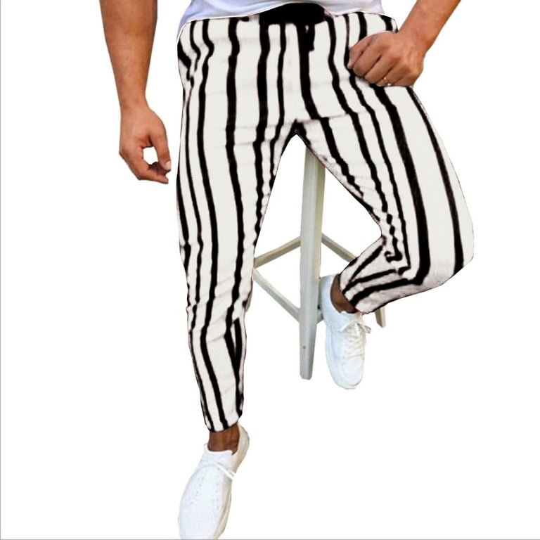 LEEy-world Men'S Pants Men's Lightweight Elastic Waist Pants Drawstring  Sweatpants with Zipper Pockets for Hiking Casual Travel Blue,L
