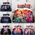 thumbnail image 2 of Juego de cama de tres piezas de Stranger Things, ropa de cama suave y cómoda para niños y adultos, regalo de Navidad, dos fundas de almohada y una funda de edredón, 2 of 8