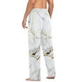 thumbnail image 6 of Men's Pajama Pants White and Gold Marble Cotton Long Sleepwear Lounge Pants S, 6 of 7
