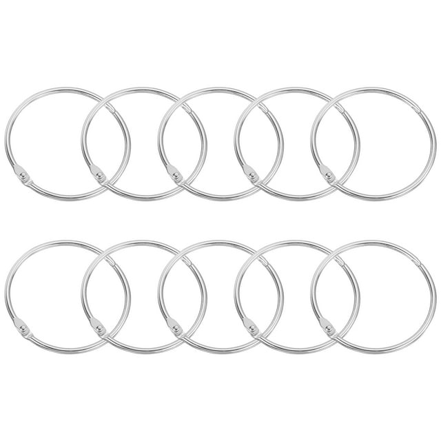 Anillas para cortinas de ducha Uxcell, paquete de 12, ganchos de cortina de ducha redondos de acero al carbono, anillas de carpeta sueltas de 2.95 pulgadas color plata