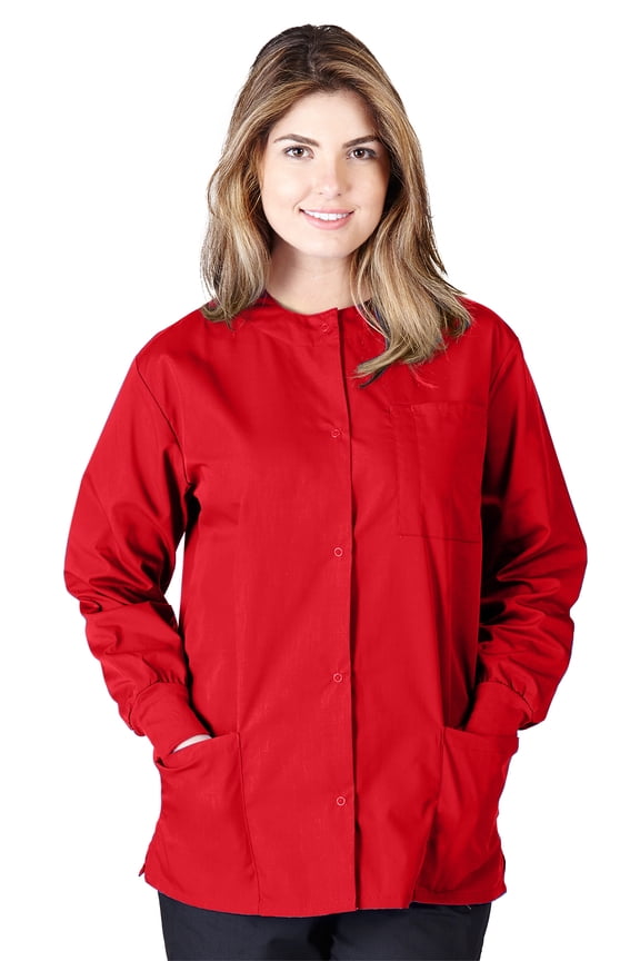 Medical Scrub Jacket G102 (Red, Large)