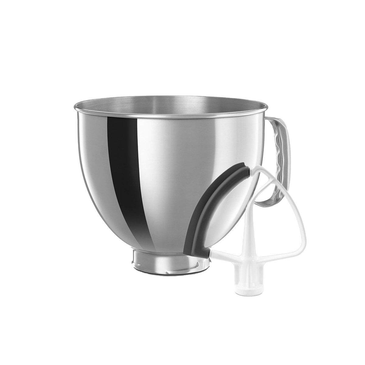 KitchenAid 5Quart Stainless Steel Bowl w/Handle + Flex Edge Beater Fits 4.5Quart & 5Quart