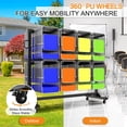 thumbnail image 5 of Jocisland Folding Chair Rack, Holds 12 Tables or 112 Chairs, 1250 lbs Capacity, Heavy-Duty Cart with Wheels, Elastic Cords, Cover, Glossy Black, 5 of 9