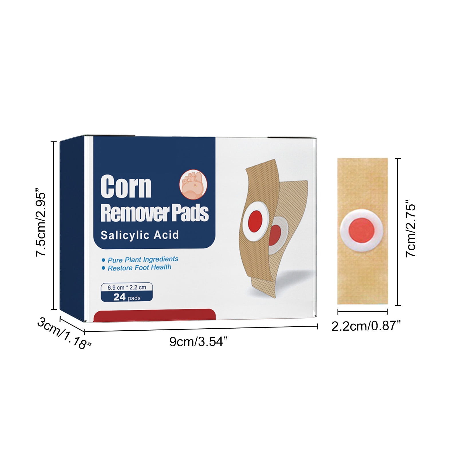 Alvantor Corn Removal Pads for Toes, Extra Strength Corn & Callus Repair Patch, 24pads