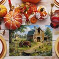 thumbnail image 3 of Farmhouse Barn Placemats Set of 4, Farm Countryside Landscape Washable Wipeable Table Mats for Dining Tables, Indoor Outdoor Kitchen Place Mats for Holiday Party Table Decor, 3 of 9