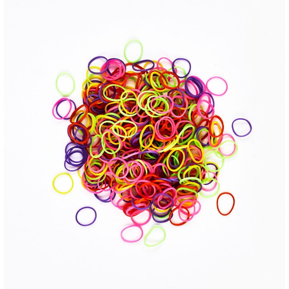 (5 pack) Scunci Kids Polyband Rubber Hair Ties, Brights, 400-Pieces