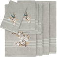 thumbnail image 2 of Authentic Hotel and Spa  Turkish Cotton Blue Bird Embroidered Light Grey 8-piece Towel Set, 2 of 5