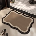 thumbnail image 2 of OCCOA Wavy Edges Diatomaceous Earth Bath Mat, Quick Absorb Non-Slip Shower Rug, Soft Neutral Brown Entry Mat for Bathroom Floor Holiday Home, Multicolor, 2 of 6