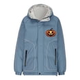 thumbnail image 5 of Odeerbi Teen Boys Girls Hooded Puffer Jacket Halloween Pumpkin Winter Coats Thermal Padded Coat Down Jacket Warm Clothes 5-16 Years Kids Long Sleeve Outerwear Heavy Coat Blue, 5 of 8